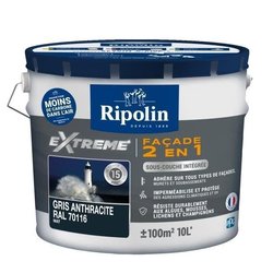 RIPOLIN Matt-Fassadenfarbe 2 in 1, mit Anthrazit-Grundierung