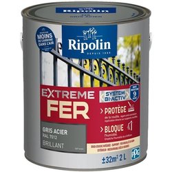 Gris acero hierro extremo RAL 7012 brillante - RIPOLIN - 2 L