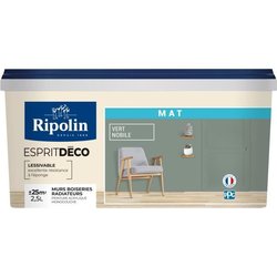 Peinture de décoration murale intérieure - Vert nobile mat - RIPOLIN -