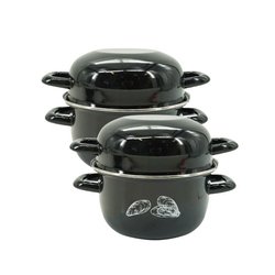 Set di 2 pentole per cozze - FACKELMANN - Smaltate - 20,5 x 26 x 17,5 
