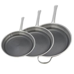 3er-Set Induktionsbratpfannen  ELO  Relief Solutions  Edelstahl 18/