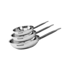 Set de 3 poeles 20 24 et 28 cm en inox Fackelmann Eterna