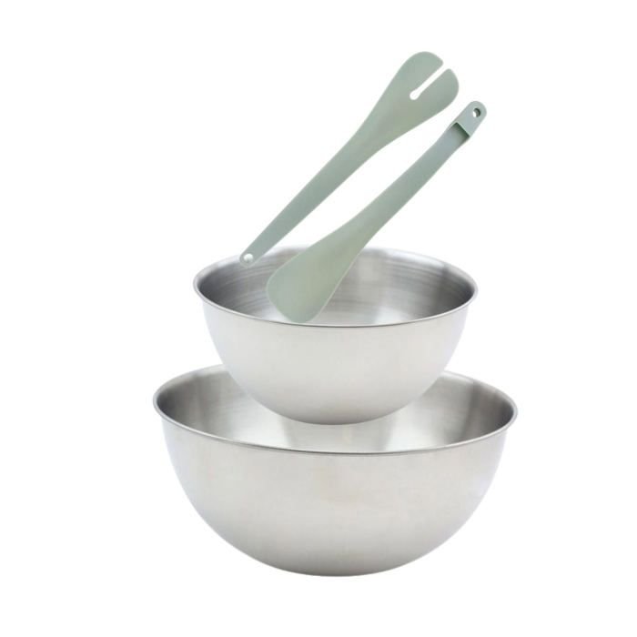 Set di 2 insalatiere e posate per insalata - FACKELMANN - 20,5 e 25 cm
