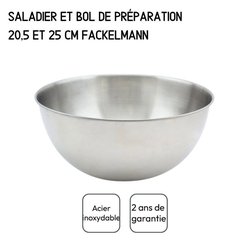 Set di 2 insalatiere e posate per insalata - FACKELMANN - 20,5 e 25 cm