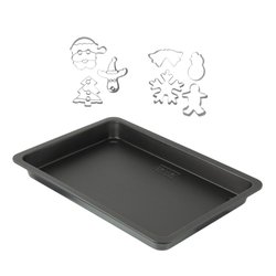 ZENKER Backblech und 7 Weihnachts-Ausstechformen aus Edelstahl  42 x 