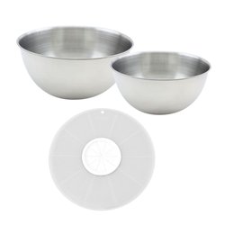 Juego de 2 cuencos de preparación con tapa antisalpicaduras - FACKELMA