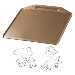 Plaque de cuisson au four sans rebords et 7 emporte-pieces de Noël - Z