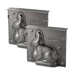 Lot de 2 moules a gâteaux 3D - ZENKER - Forme de lapin de Pâques - 600