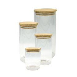 Set di 4 contenitori in vetro per alimenti - FACKELMANN - Naturale - C