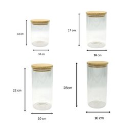 Set di 4 contenitori in vetro per alimenti - FACKELMANN - Naturale - C