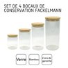 Set di 4 contenitori in vetro per alimenti - FACKELMANN - Naturale - C