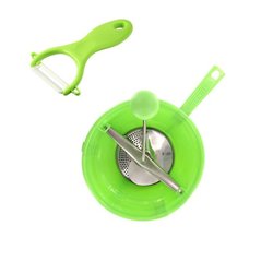 Ensemble de 2 ustensiles spécial purée avec éplucheur et moulin a légu