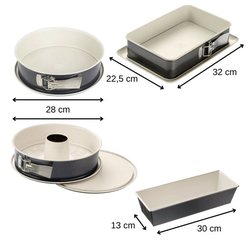 Set di 4 tortiere di diverse forme, da 28 a 32 cm - DR OETKER - Back-T