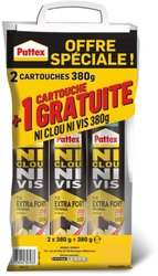 Pattex neither navel ni chrono screw - lot of 2 cartridges 310ml 380g 