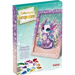 Kit loisir créatif - LANSAY - Collection sequins féérique - Dragon - D