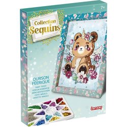 Kit loisir créatif - LANSAY - Collection sequins féérique - Ourson - D