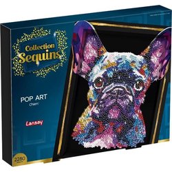 Creatieve vrijetijdsset - LANSAY - Sequins collectie - Pop art hond - 