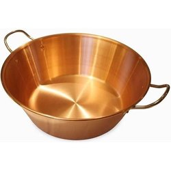 BAUMALU Bassine a confiture cuivre 38 cm 12/10eme  anses inox - 9 litr
