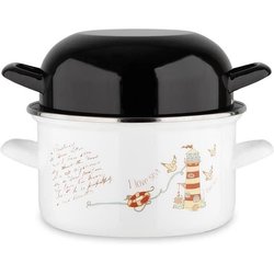 Stampo BAUMALU 20 cm - Decoro faro - Coperchio nero - Bianco