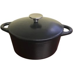 Cacerola de hierro fundido - BAUMALU - 336407 - Redonda 26 cm - Negro 