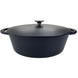 Cacerola de hierro fundido - BAUMALU - 336408 - Ovalada 33 cm - Negro 