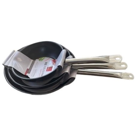Set of 3 frying pans - BAUMALU - Gastronomy - 20 / 24 / 28 cm - Stainl
