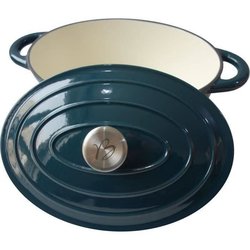 Casseruola BAUMALU 30 cm - Forma ovale - Verde blu