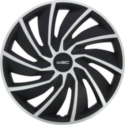 Lot de 4 enjoliveurs Bi-couleur gris & noir 14 pouces - WRC - TURBO - 