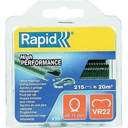 Agrafe a grillage VR22 Rapid Agraf - Plastifiées vertes - 215 agrafes