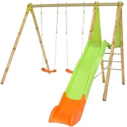 TRIGANO Aire de jeux bois poutre métal 2,30 m Techwood ARROBA - 4 enfa