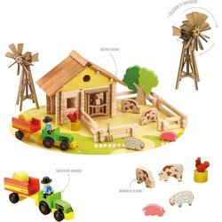 Mi granja de madera - Juego de construcción - JEUJURA - 145 piezas