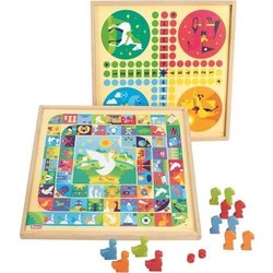 JEUJURA Gioco di oca e cavallini - Vassoio in legno