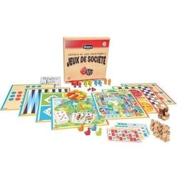 JEUJURA Doos met traditionele bordspellen - Houten doos