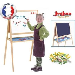 Jeujura - Creatieve dubbelzijdige houten tafel (krijtjes + markeringen