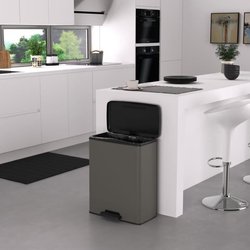 Cubo de basura rectangular - DECO BIN - CURVER - 65L - Gran capacidad 