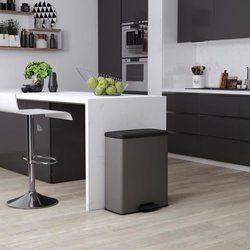 Cubo de basura rectangular - DECO BIN - CURVER - 65L - Gran capacidad 