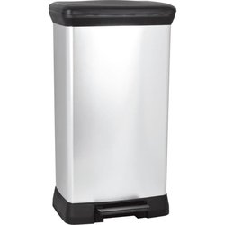 CURVER | 50L Pedalbehälter, Metalloptik, recycelter Kunststoff