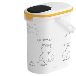 CURVER Voedselcontainer Le Diner wordt geserveerd - 4 kg - 10 L - Wit 