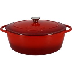 Casserole - MENASTYL - 6020102 - Oval - Enameled cast iron - Red - 6.5