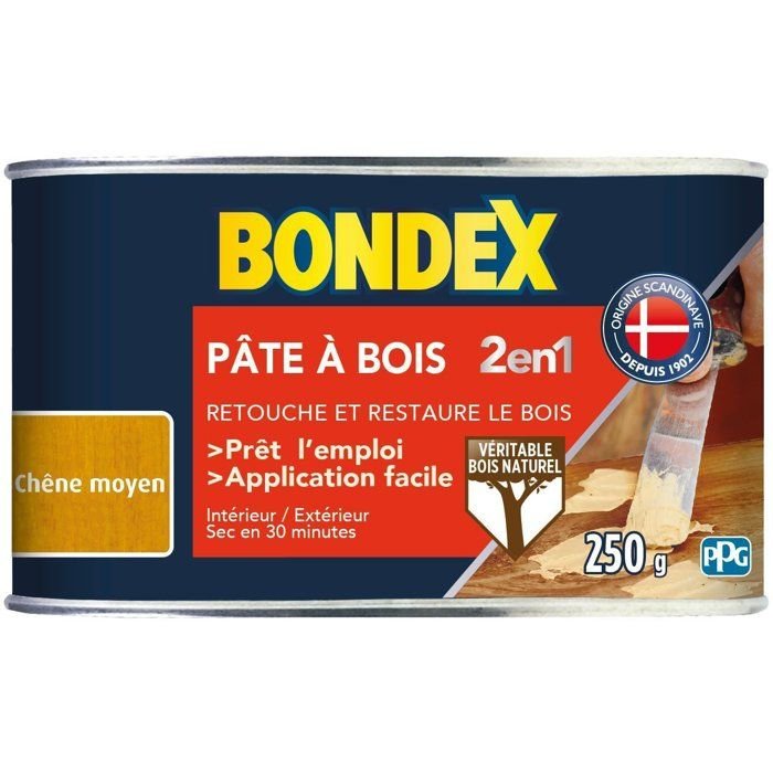 Masilla para madera de roble medio 2 en 1 - BONDEX - 250 g