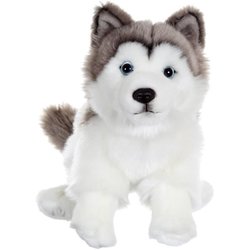 Plüschtier Husky-Hund - GIPSY TOYS - Sitzend, 25 cm