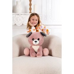 Peluche Puppy Eyes Pets - GIPSY TOYS - Perro rosa y gris - 40 CM
