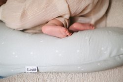 Coussin de maternité - TINEO - Jersey de coton - Vert d eau / Étoiles