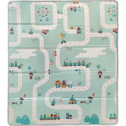 Wendbare Maxi-Spielmatte - TINEO - 150 x 180 cm - Vorderseite: Tiere /
