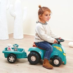 Trattore sterzante ECOIFFIER con rimorchio - 15 accessori - Età da 12 