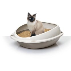 AIME Oval litter box - With removable lip - For cat