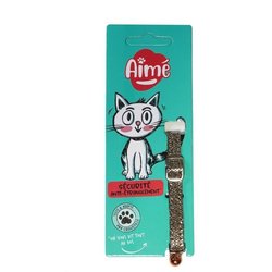 Collier pour chat - AIME - Bling Bling pailleté - Nylon rouge, grelot 
