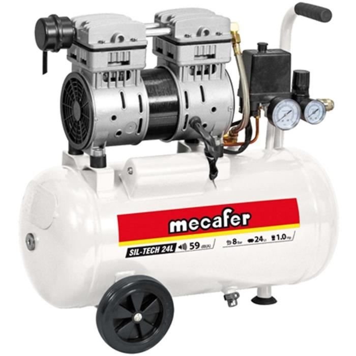 MECAFER SILENT COMPRESSOR 24L 1HP