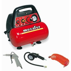 MECAFER Compresseur d air NEW VENTO 6 L 1,5 CV 8 bar - Avec 3 accessoi