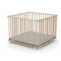 Parc pliant carré - WEBABY - CALI - 100 x 100 cm - 4 roulettes - Jusqu